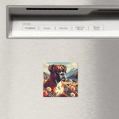 Vintages Boxer-Hundbild Magnet (In Situ (Geschirrspüler))