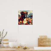 Vintages Boxer-Hundbild Poster (Küche)