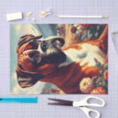 Vintages Boxer-Hundbild Seidenpapier (Handwerk)