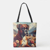 Vintages Boxer-Hundbild Tasche (Rückseite)