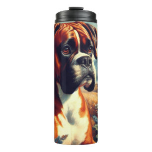 Vintages Boxer-Hundbild Thermosbecher
