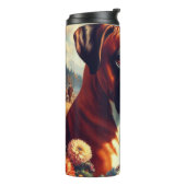 Vintages Boxer-Hundbild Thermosbecher (Nach links gedreht)