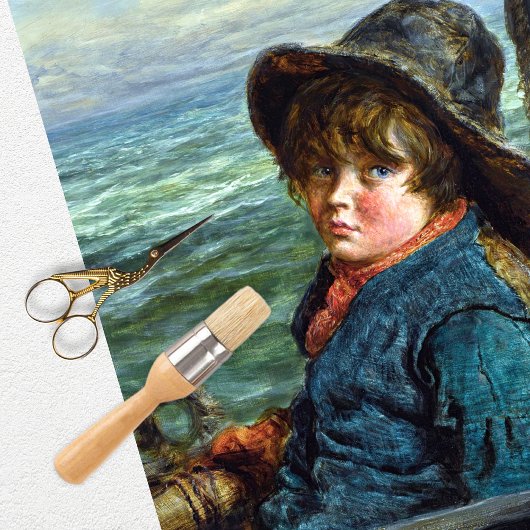 Vintages Boy Seascape Tissue Seidenpapier