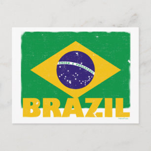 Vintages Brasilien-Flaggen-Postkarte Postkarte