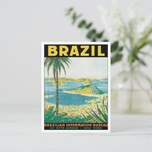 Vintages Brasilien Postkarte (Stehend Vorderseite)