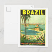 Vintages Brasilien Reiseplakat Postkarte (Vorne/Hinten)