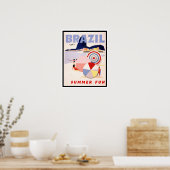 Vintages Brasilien Sommervergnügen Poster (Küche)