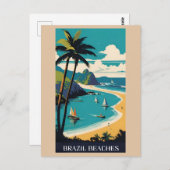 Vintages Brasilien Tropical Beach Travel Postkarte (Vorne/Hinten)