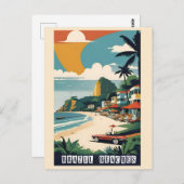 Vintages Brasilien Tropical Beach Travel Postkarte (Vorne/Hinten)