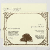 Vintages Braun-Eichenbaum-Hochzeitsprogramm (Vorne/Hinten)