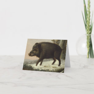 Vintages Braunbär Jagdgemälde, Wildlife Art Karte