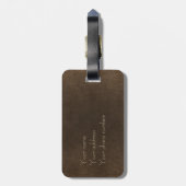 Vintages braunes Lederlook Gepäckanhänger (Rückseite vertikal)