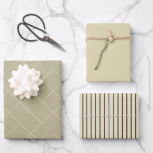 Vintages braunes minimales geometrisches Muster Geschenkpapier Set