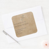 Vintages, braunes Papier mit Logo-Kerze Quadratischer Aufkleber (Umschlag)