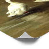 Vintages braunes Weiße Pferd und Enten Poster (Ecke)