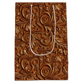 Vintages Braunleder Mittlere Geschenktüte (Rückseite)