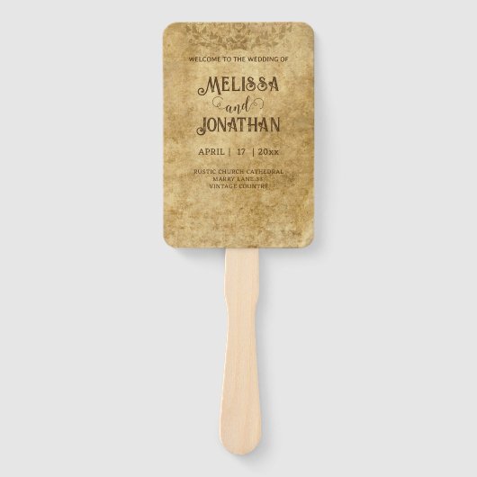 Vintages Brautbräunungsprogramm Fächer (Vorderseite)