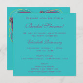 Vintages Brautparty, Aqua-Liebe Herz Bäume Einladung (Vorne/Hinten)