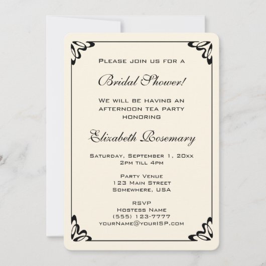 Vintages Brautparty Art Nouveau Irische Blume Einladung (Vorderseite)