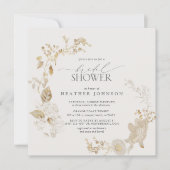 Vintages Brautparty aus der Wildblume Einladung (Vorderseite)