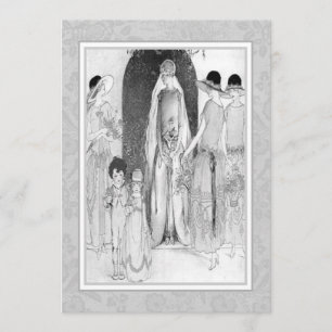 Vintages Brautparty der 20er Jahre Dusche Grau und Einladung