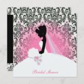 Vintages Brautparty der Blumenbräune Silhouette Einladung (Vorne/Hinten)