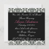 Vintages Brautparty der Blumenbräune Silhouette Einladung (Rückseite)