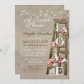 Vintages Brautparty der Holzflora Einladung (Vorne/Hinten)