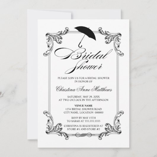 Vintages Brautparty Einladung (Vorderseite)