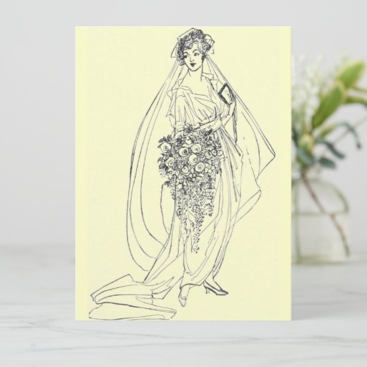 Vintages Brautparty Einladung (Stehend Vorderseite)