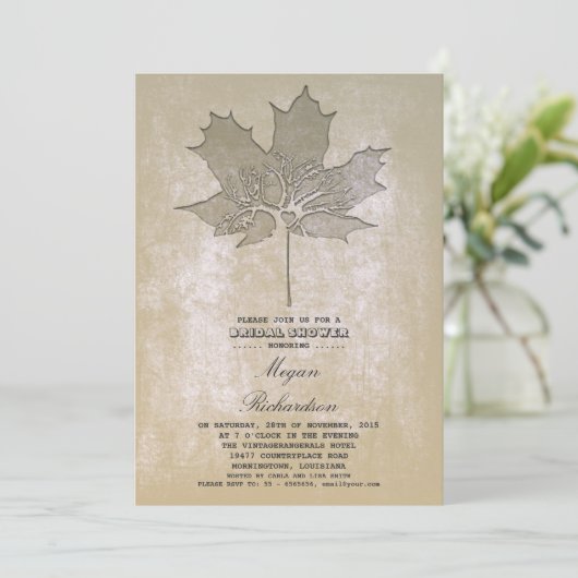 Vintages Brautparty Einladung (Stehend Vorderseite)