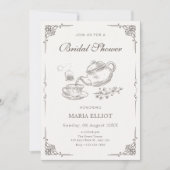 Vintages Brautparty Einladung (Vorderseite)