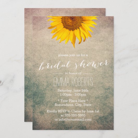 Vintages Brautparty Einladung (Vorne/Hinten)