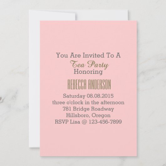 Vintages Brautparty Einladung (Rückseite)