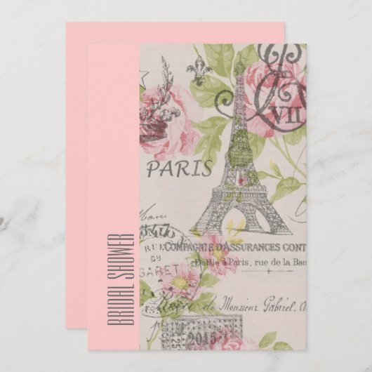 Vintages Brautparty Einladung (Vorne/Hinten)