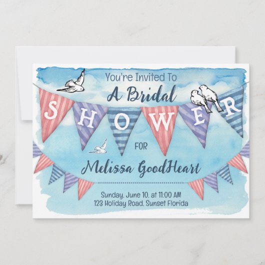 Vintages Brautparty Einladung (Vorderseite)