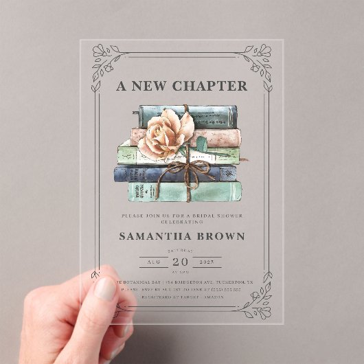 Vintages Brautparty für Blumenbücher Acryleinladungen (Insitu (Handheld))