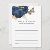 Vintages Brautparty für Navy Blue und Gold Einladung (Vorderseite)