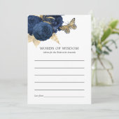 Vintages Brautparty für Navy Blue und Gold Einladung (Stehend Vorderseite)