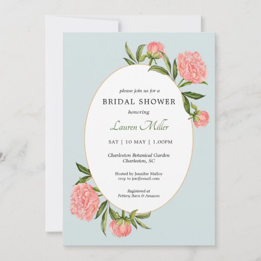 Vintages Brautparty für Wasserfarben Ankündigung (Vorderseite)