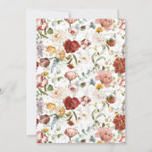 Vintages Brautparty für Wasserfarben-Blumenschrift Einladung (Rückseite)