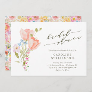 Vintages Brautparty für Wasserfarben Einladung