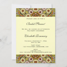 Vintages Brautparty, Garten Blume Schmetterlinge Einladung