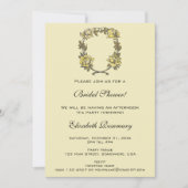 Vintages Brautparty, Gelbgarten Rose Kranz Einladung (Vorderseite)