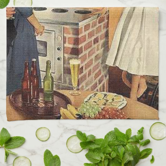 Vintages Brautparty / Haus Erwärmung Party Geschirrtuch (Gefaltet)