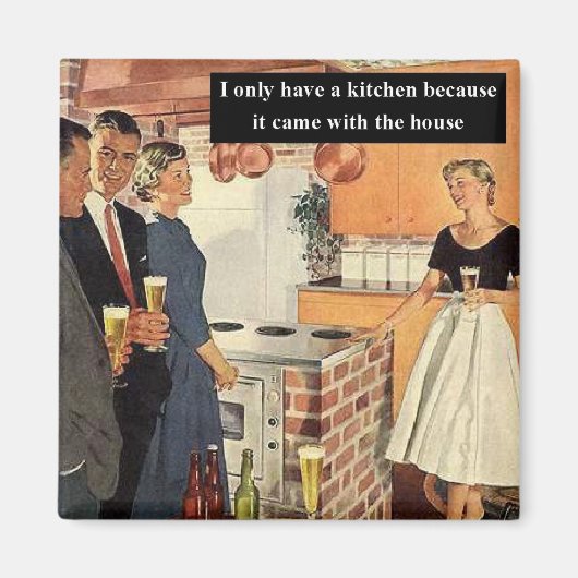 Vintages Brautparty / Haus Erwärmung Party Magnet (Vorne)