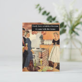 Vintages Brautparty / Haus Erwärmung Party Postkarte (Stehend Vorderseite)