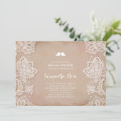 Vintages Brautparty in rosa Einladung (Stehend Vorderseite)