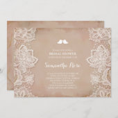 Vintages Brautparty in rosa Einladung (Vorne/Hinten)