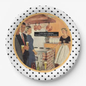 Vintages Brautparty Küche Cocktails Funny Pappteller (Vorderseite)